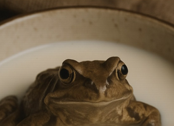 Frog in milk